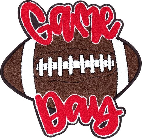 Chenille Gameday Patches Iron on Gameday Patches Football Ambroiderde (Red) in Kuwait