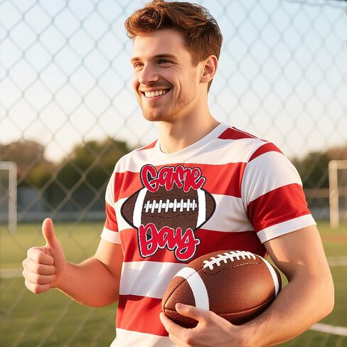 Chenille Gameday Patches Iron on Gameday Patches Football Ambroiderde (Red) in Kuwait