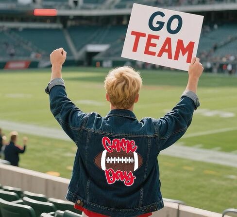 Chenille Gameday Patches Iron on Gameday Patches Football Ambroiderde (Red) in Kuwait