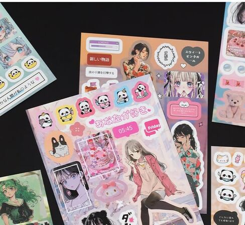Alideco 45pcs Scrapbook Stickers Vintage Cartoon Character Dessert Food Sticker Book for Adults Sticker journaling Stickers for Scrapbooking (sijidiantai) in Saudi Arabia