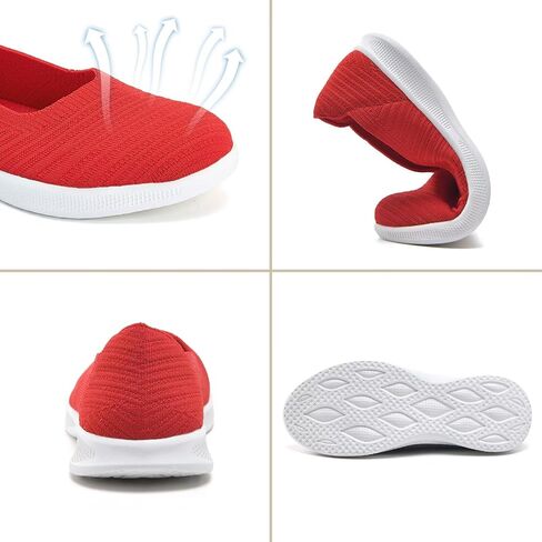 konhill Women's Slip on Loafers - Comfy Walking Tennis Low-Top Ballet Flat Nurse Shoes Casual Sneakers in Kuwait