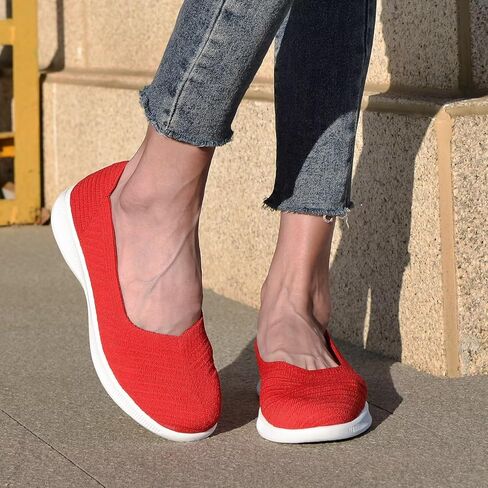 konhill Women's Slip on Loafers - Comfy Walking Tennis Low-Top Ballet Flat Nurse Shoes Casual Sneakers in Kuwait