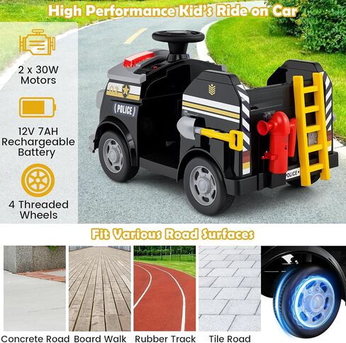 Costzon Ride On Fire Truck ، 12V Toddler Fire Toy Kids Car مع مجرفة وتبديل ، مطفأة حريق ، سلم ، قبعة أمان ، 4 عجلات مضادة للانزلاق ، موسيقى ، إنذار ، قرن ، هدية مركبة كهربائية للأطفال الصغار (الأحمر) in Saudi Arabia