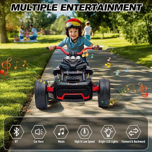 12 فولت كيدز ركوب الدراجات النارية الكهربائية على ATV ، وعجلة طاقة 3 عجلات ، وأضواء LED ، وإطارات EVA ، وسرعة عالية ومنخفضة ، والقرن ، والموسيقى ، والأصفر in Kuwait