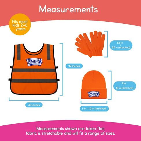 Trash Collector Costume & Pretend Play Set for Kids Ages 2–6 – Includes Vest, Hat, Gloves & Rolling Trash Can in Saudi Arabia