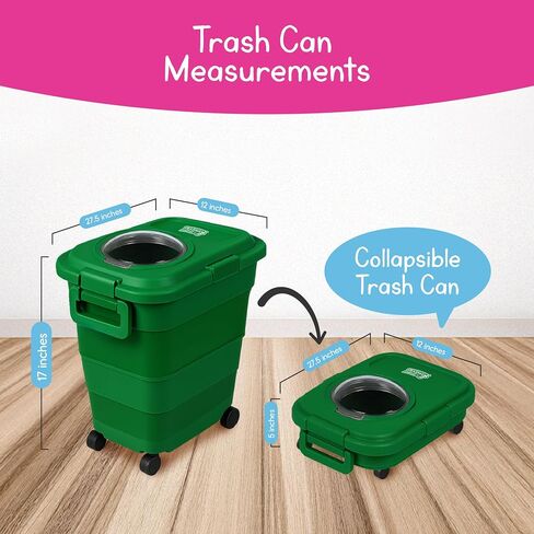 Trash Collector Costume & Pretend Play Set for Kids Ages 2–6 – Includes Vest, Hat, Gloves & Rolling Trash Can in Saudi Arabia