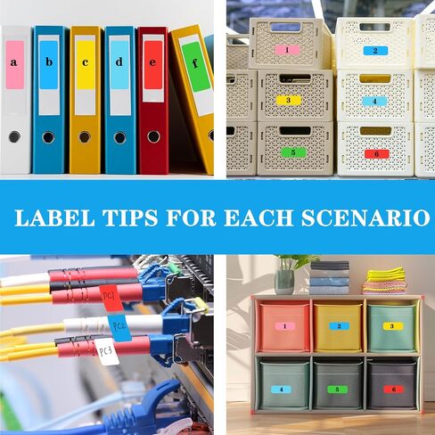 900Pcs Colored Label Stickers, 1.7×0.4 Inches Rectangular File Folder Labels, Rainbow Color Coding Labels, Self Adhesive Name Tag Stickers for Inventory Office in Saudi Arabia