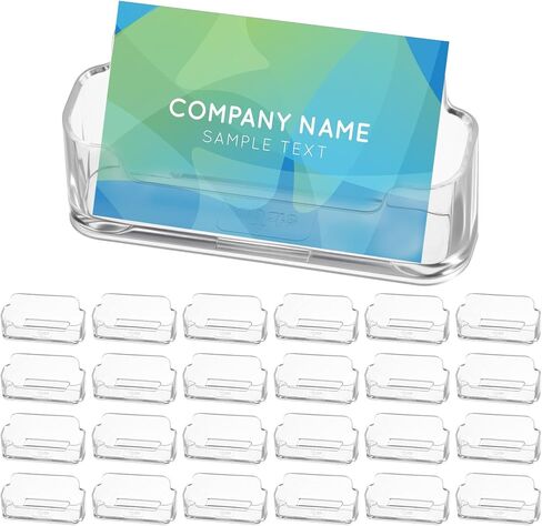 Acrylic Business Card Holder Clear Desktop Business Card Holder Display Desk Stand for Office Exhibition Paper Brochure Supplies(24 Pieces) in Saudi Arabia