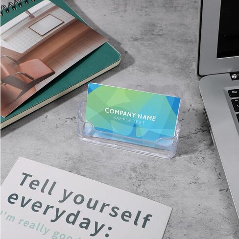 Acrylic Business Card Holder Clear Desktop Business Card Holder Display Desk Stand for Office Exhibition Paper Brochure Supplies(24 Pieces) in Saudi Arabia