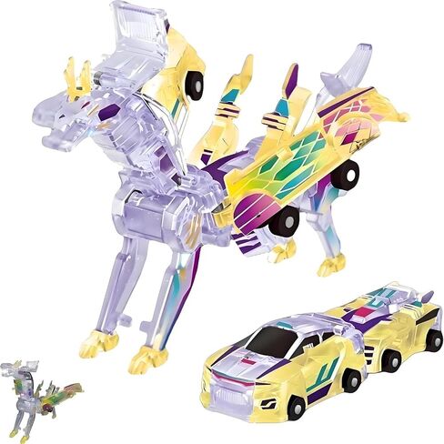 2-in-1 Transforming Race Car Dinosaur Toy DinoDrive – Automatic Transforming Car into Dinosaur, Educational Toys for Boys & Girls, Crash Action & Lights, for Kids(Silver) in Saudi Arabia
