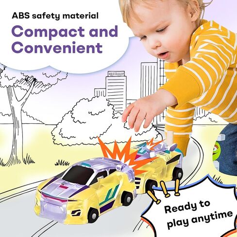 2-in-1 Transforming Race Car Dinosaur Toy DinoDrive – Automatic Transforming Car into Dinosaur, Educational Toys for Boys & Girls, Crash Action & Lights, for Kids(Silver) in Saudi Arabia