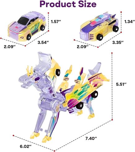 2-in-1 Transforming Race Car Dinosaur Toy DinoDrive – Automatic Transforming Car into Dinosaur, Educational Toys for Boys & Girls, Crash Action & Lights, for Kids(Silver) in Saudi Arabia