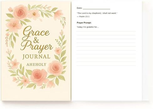 مجلة Aheholy Grace & Prayer Journal - جهاز كمبيوتر محمول تعبدي مسيحي للنساء ، 6 "× 9" ، 122 صفحة مع آيات الكتاب المقدس ومطالبات الصلاة - هدية مدروسة للأم أو الابنة أو الصديق in Saudi Arabia