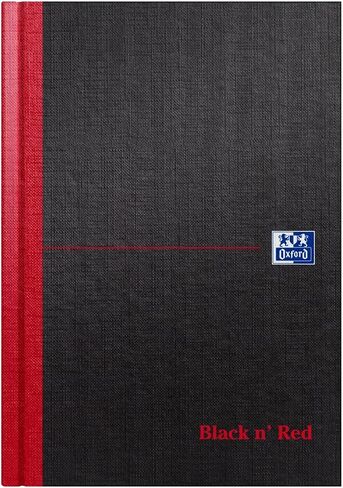 Oxford Black n' Red A4 Notebook, Hardback Casebound, 192 pages, Lined (Pack of 5) in Kuwait