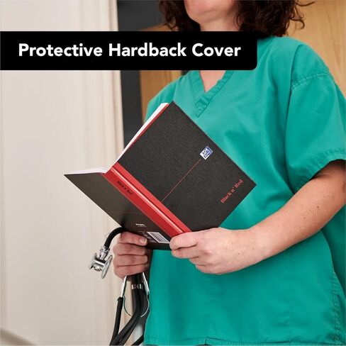 Oxford Black n' Red A4 Notebook, Hardback Casebound, 192 pages, Lined (Pack of 5) in Kuwait