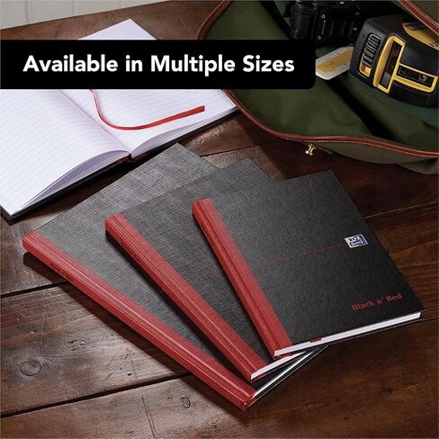 Oxford Black n' Red A4 Notebook, Hardback Casebound, 192 pages, Lined (Pack of 5) in Kuwait