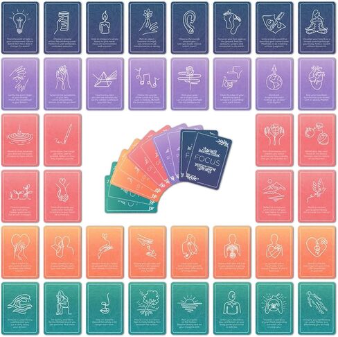 52 Mindfulness Cards, Stress and Anxiety Relief Mindfulness Tools, Therapy Games, Positive and Inspirational Gifts, Wellness and Meditation Tools, Affirmation Notes for Women and Men in Saudi Arabia
