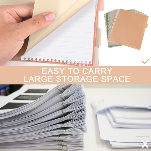 8-Pack Discbound Notebook Dividers with Pockets, Letter Size Plastic Binder Index Dividers Multicolor Disc Planner Inserts for Office & School Document Organization, 9 x 11In in Saudi Arabia