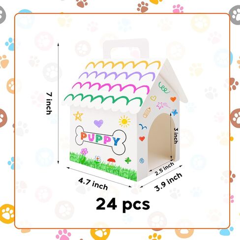 BLSUREFYX 12 PCS Dog Party Favors Boxes 7 X 4.7 × 3.9 بوصات تبني حفل PUPPY BOXES BOXES HOUS in Kuwait