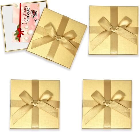 Gold Card Card Hife Box Box With Bows Pack of 6 Holiday Gifts Breating بطاقات المعايدة الحالية مربع صناديق نقدية المال in Kuwait