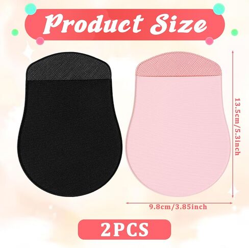 2 Pack Universal Stick-On Mouse Pouch, Mouse Holder for Laptop Compact Carrying Mice Sleeve with Reusable Adhesive No Glue Residue, Compatible with Computer, Laptop, Office, Home (Black,Pink) in Saudi Arabia