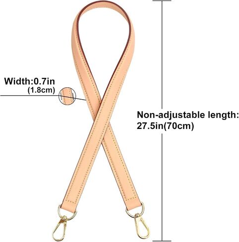 Genuine Vachetta Leather Shoulder Bag Strap Replacement for Graceful Handbag(BEESWAX-Length:25.6in) in Saudi Arabia