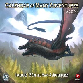 Calendar of Many Adventures 2026 – 12 Battle Maps & 12 5E Adventures | RPG Campaign & One-Shot Bundle | September 2026 Release in Saudi Arabia