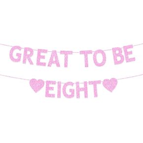 8th Birthday Party Decorations for Girls, Pink Glitter Great to Be Eight Banner, Girls 8 Years Old Birthday Party Decorations Supplies in Saudi Arabia
