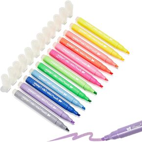 Bonace 12pcs Glitter Highlighters ، علامات تمييز Glitter Highlight ، ألوان متنوعة من النزاعات - لا يوجد نصيحة إزميل نزيف ، لمخطط اليومية ، مؤلف الكتاب المقدس ، دفتر ملاحظات （شظية بريق） in Kuwait