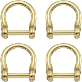 UXCELL 4PCS المسمار في حدوة حدوة الحدوة D-RING ، 12 مم (1/2 بوصة) حزام حلق u على شكل u ، إكسسوارات حزام محفظة لسلسلة مفاتيح حرفة جلدية DIY ، الذهب الفاتح in Kuwait