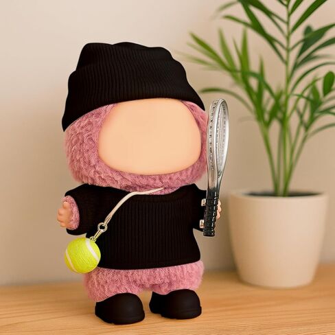 17 cm Doll Clothes，Clothing Accessories Compatible with 5.91-6.7 inch Dolls，Sports Style Doll Set Outfits (5-Piece Set), Includes top + Pants + Tennis Racket + Ball Charm + Shoes (White) in Saudi Arabia