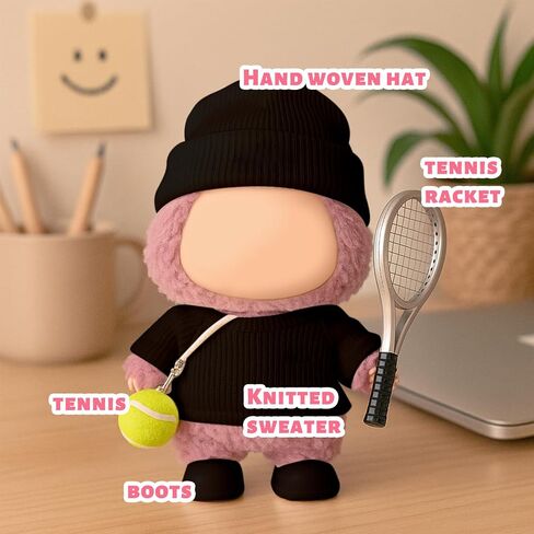 17 cm Doll Clothes，Clothing Accessories Compatible with 5.91-6.7 inch Dolls，Sports Style Doll Set Outfits (5-Piece Set), Includes top + Pants + Tennis Racket + Ball Charm + Shoes (White) in Saudi Arabia