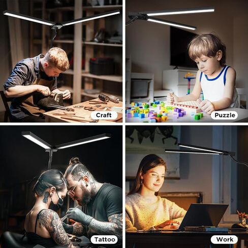 24W Ultra-Bright LED Floor Lamp for Living Room, 2400LM Double Head Craft Light with Adjustable Panels Gooseneck Lamp, Tall Standing Lamp for Office/Reading/Bedroom/Piano/Tattoo/Sewing/Puzzle/Lash in Saudi Arabia