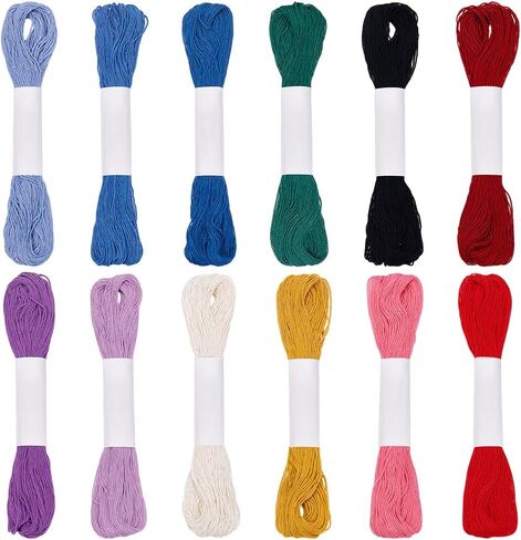 FreeBloss 12 Colors 262 ياردة Sashiko Thread Sashiko Skein Cotton Theregery Thread Japanese and Embroidery Sashiko Kit Supplies Shicing Thread Thread Sashiko in Kuwait