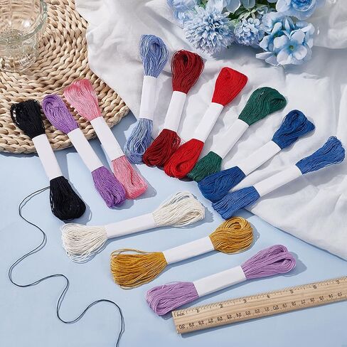 FreeBloss 12 Colors 262 ياردة Sashiko Thread Sashiko Skein Cotton Theregery Thread Japanese and Embroidery Sashiko Kit Supplies Shicing Thread Thread Sashiko in Kuwait