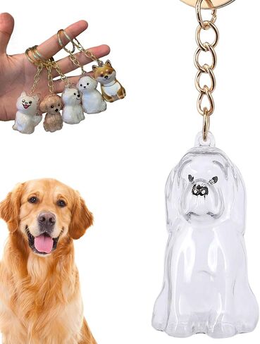 Dog Hair Collector Keychain, Pet Memorial Keepsake, Pet Hair Storage Fur Locket Box, Personalized Transparent Portable Dog Hair Pendant Memorial Birthday Gift for Pet Lovers in Saudi Arabia