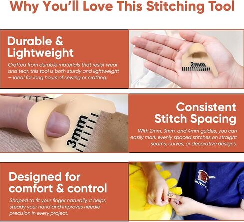 Edge Stitch Lock and Sewing Gauge-Sewing Gauge-Edge Sewing Lockranding Tool-Needle Gauge Quilting Ruler for Straight & Curved Seams for Beginners,Professional Sewers - 2/3/4 Mm, 3 Pcs,Plastic (Beige) in Saudi Arabia
