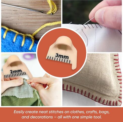 Edge Stitch Lock and Sewing Gauge-Sewing Gauge-Edge Sewing Lockranding Tool-Needle Gauge Quilting Ruler for Straight & Curved Seams for Beginners,Professional Sewers - 2/3/4 Mm, 3 Pcs,Plastic (Beige) in Saudi Arabia