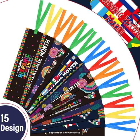 150 Pcs Hispanic Heritage Month Favors Bookmark Spanish Gift Bookmark Latin American Hispanic Heritage Month Supplies for Back to School First Day Classroom Stationery Decorations in Saudi Arabia