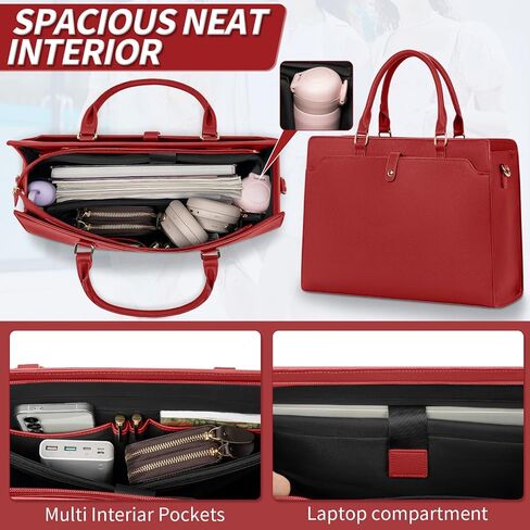 Laptop Tote Bag for Women 15.6 Inch Waterproof Leather Computer Bags Large Capacity Business Office Work Briefcase in Kuwait