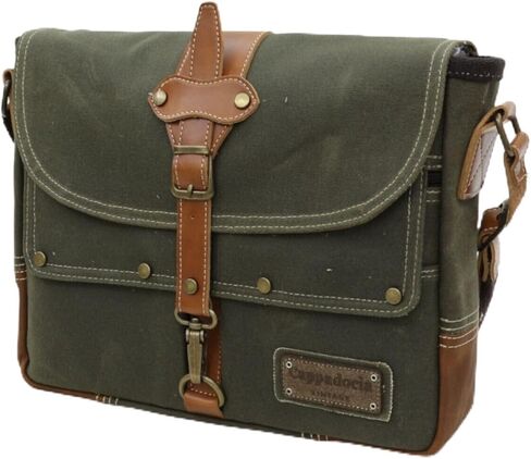 Cappadocia Vintage Antiochia 4046 Messenger Bag, Leather Detailed Shoulder Laptop Bag, Unisex Style for Daily, Travel in Saudi Arabia