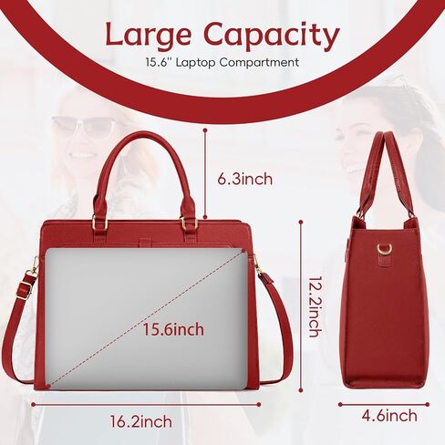 Laptop Tote Bag for Women 15.6 Inch Waterproof Leather Computer Bags Large Capacity Business Office Work Briefcase in Kuwait