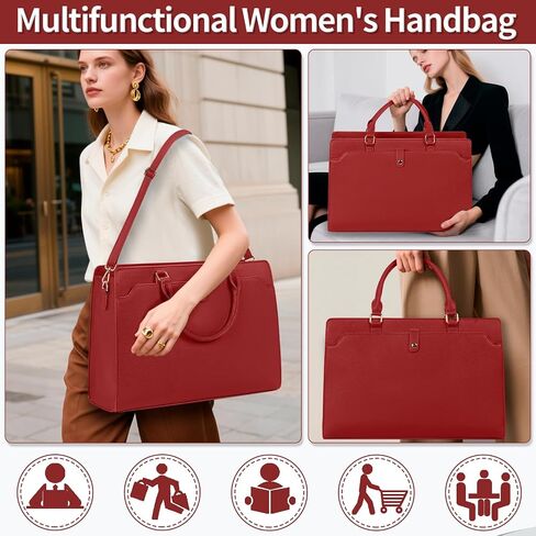 Laptop Tote Bag for Women 15.6 Inch Waterproof Leather Computer Bags Large Capacity Business Office Work Briefcase in Kuwait