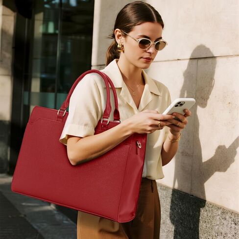 Laptop Tote Bag for Women 15.6 Inch Waterproof Leather Computer Bags Large Capacity Business Office Work Briefcase in Kuwait