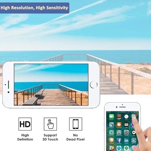 استبدال شاشة Yodoit لهاتف iPhone 8 باللون الأبيض مع زر الصفحة الرئيسية، وكاميرا أمامية، ومكبر صوت للأذن، ومحول رقمي لشاشة LCD كاملة ومجموعة أدوات إصلاح، وواقي (موديل A1863، A1905، A1906) in Saudi Arabia