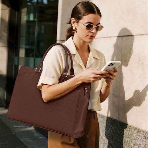Laptop Tote Bag for Women 15.6 Inch Waterproof Leather Computer Bags Large Capacity Business Office Work Briefcase in Kuwait