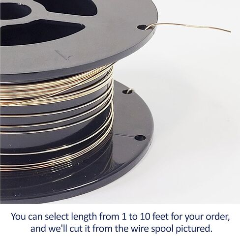 28 Gauge, Round, Dead Soft, 14/20 Yellow Gold-Filled Wire - 1 FT - for Jewelry Art from WIZART in Kuwait