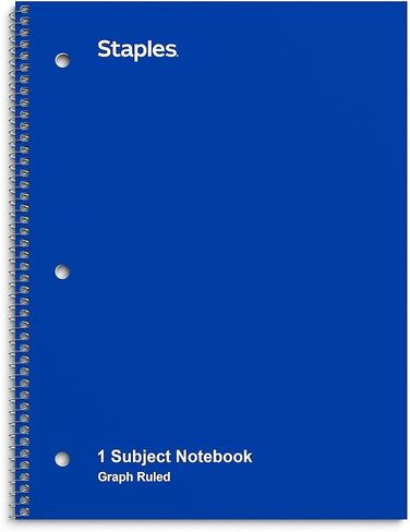 Staples 132712 1-Subject Notebook 8-Inch x 10.5-Inch Graph Ruled 70 Sheets Blue (23985B) in Saudi Arabia