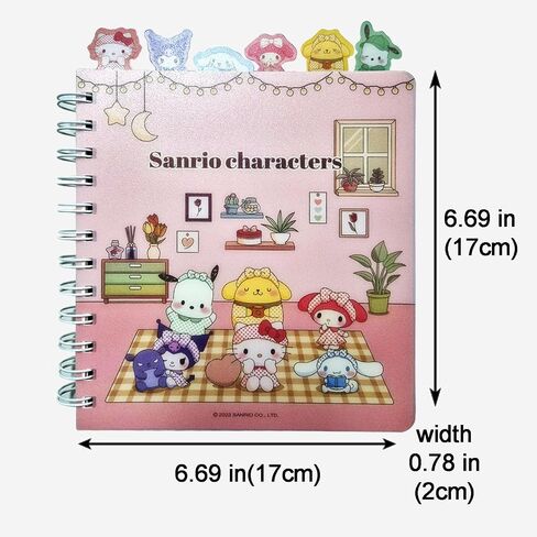 PP PP Index دفتر ، 6 أقسام تابعي تتميز شخصيات شهيرة ، رائعة للمدرسة أو اليومية ، 90 SHOTES_PINK_SIZE 6.5 "× 6" (16.5 سم × 15.3 سم) in Saudi Arabia