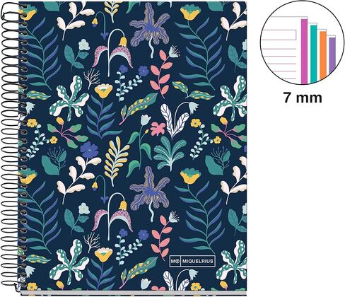 M® Miquelrius 4 دفتر موضوع ، A5 (8.27 "× 5.83") ، ورق مبطن ، وزن ثقيل ، 120 ورقة من ورق مكون من 2 حفرة بألوان ، غطاء من الورق المقوى in Kuwait